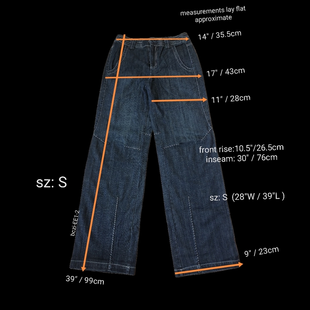 - sz:S & L, blue teal high waist straight jeans by ESBACK - Picture 3 of 8